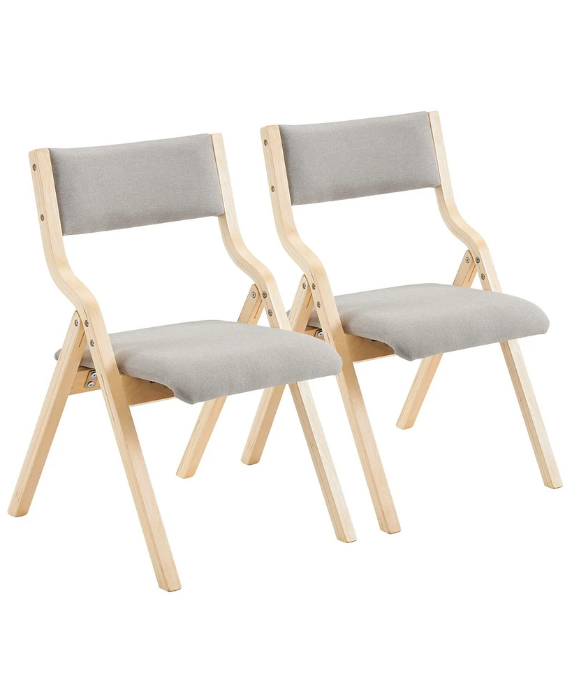 Slickblue Set of 2 Modern Folding Chairs with Padded Seat and Back Convenient and Comfortable Seating