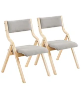 Slickblue Set of 2 Modern Folding Chairs with Padded Seat and Back Convenient and Comfortable Seating