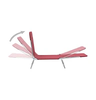 vidaXL Folding Sun Loungers 2 pcs Steel and Fabric Red