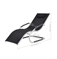 vidaXL Sun Lounger with Pillow Aluminum and Textilene