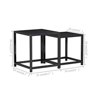 vidaXL Tea Tables 2 pcs Mdf Black