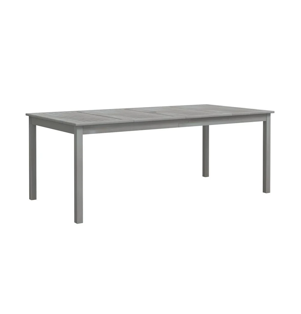 vidaXL Patio Table Gray 78.7"x39.4"x29.5" Solid Wood Acacia