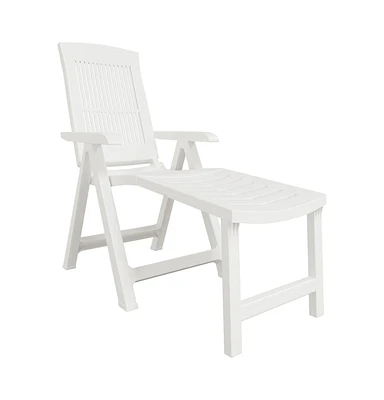 vidaXL Sun Lounger White Plastic