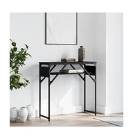 vidaXL Console Table with Shelf Black 29.5"x11.8"x29.5" Engineered Wood