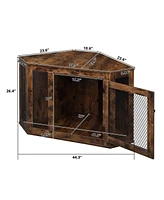 Slickblue Furniture Corner Dog Crate – Space-Saving and Stylish Design