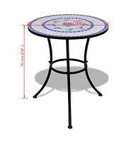 vidaXL Bistro Table Blue and White 23.6" Mosaic