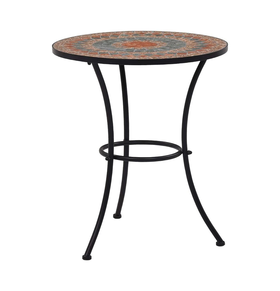 vidaXL Mosaic Bistro Table Orange/Gray 23.6" Ceramic