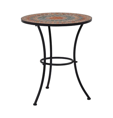 vidaXL Mosaic Bistro Table Orange/Gray 23.6" Ceramic