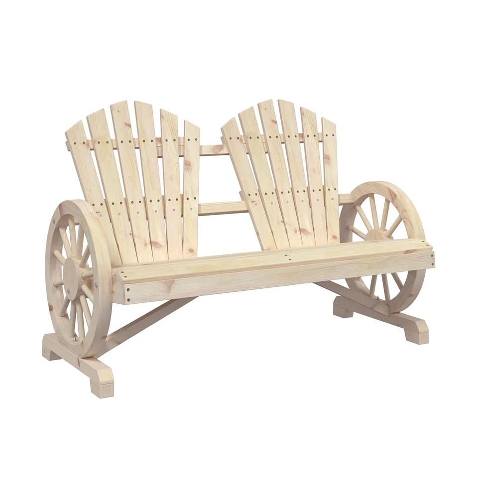 vidaXL Patio Adirondack Chair 2-Seater Solid Wood Fir