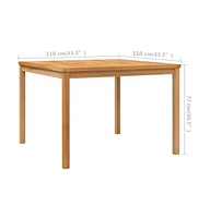 vidaXL Patio Dining Table 43.3"x43.3"x30.3" Solid Teak Wood