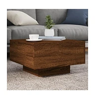 vidaXL Coffee Table Brown Oak 21.7"x21.7"x12.2" Engineered Wood