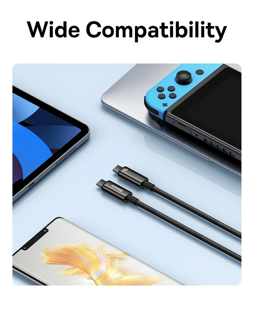 Baseus Usb C Cable 240W Usb-c to Usb-c Cable Type-c Charging Cable,9.9ft - 9.9ft