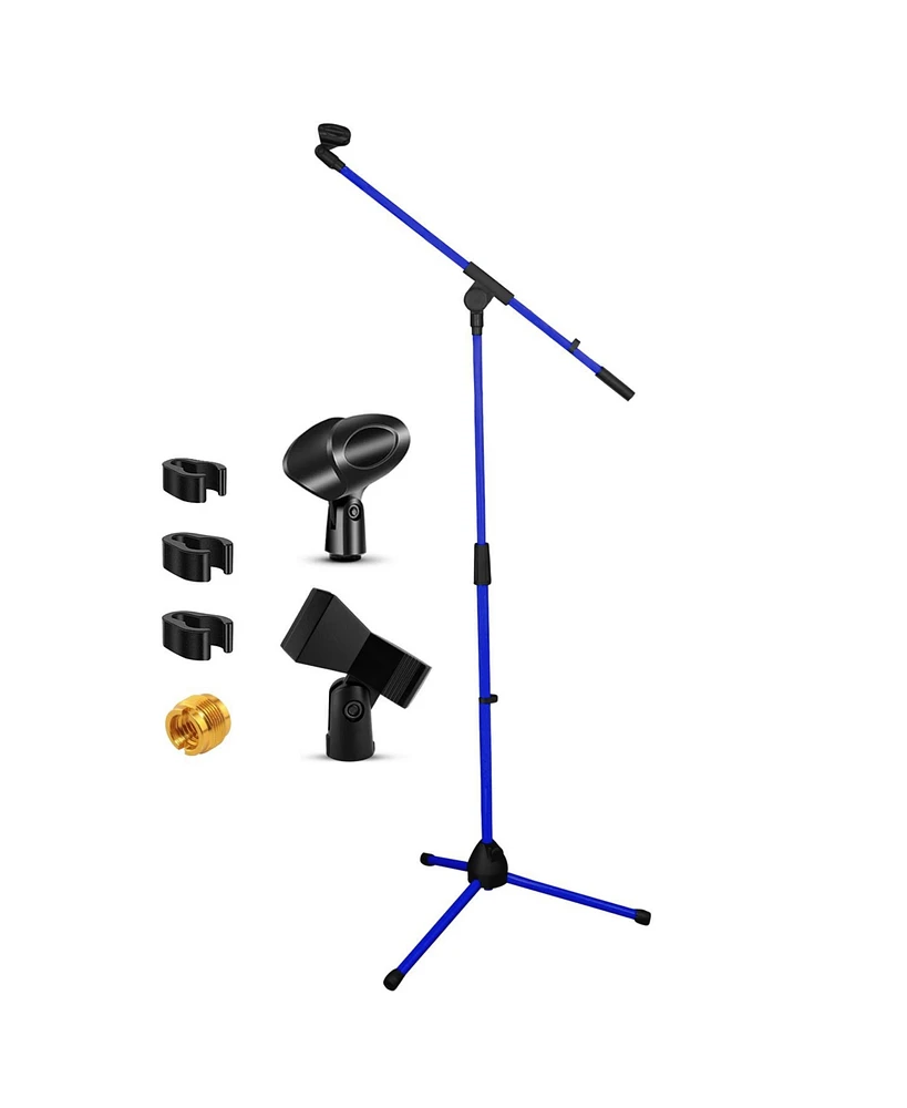 5 Core Tripod Mic Stand Heavy Duty Adjustable Holder Floor Microphone Boom Arm - Dark Blue