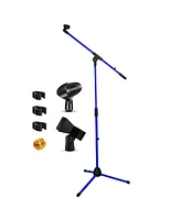 5 Core Tripod Mic Stand Heavy Duty Adjustable Holder Floor Microphone Boom Arm - Dark Blue