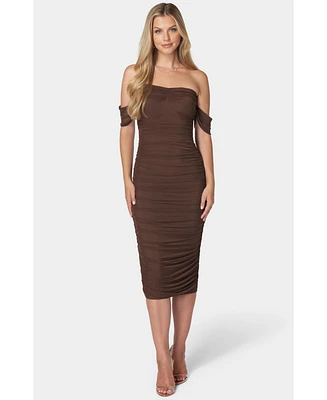 Bebe Women's Ruched Midi Dress