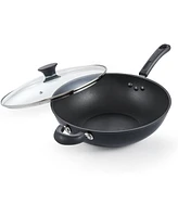 Cook N Home 12-Inch Hard Anodized Nonstick Wok Stir-Fry Pan With Lid