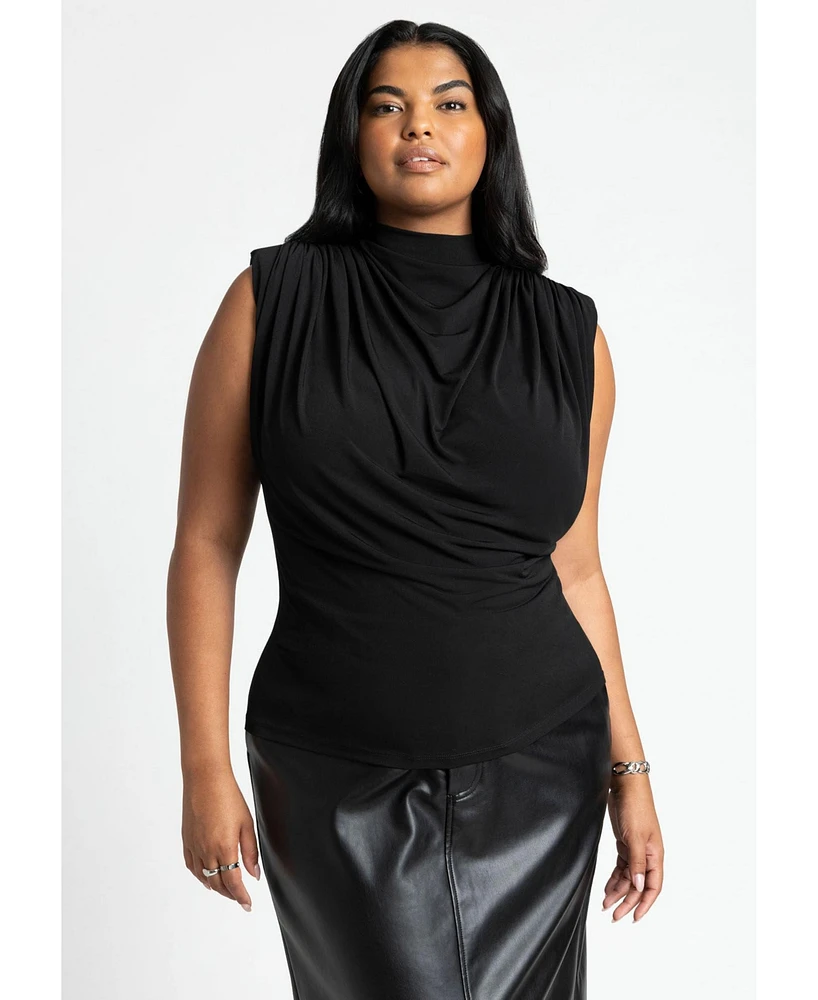 Eloquii Plus Neck Drape Funnel Top