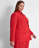 Dkny Plus Notched-Collar Double-Breasted Blazer