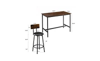 Slickblue 5-Piece Industrial Style Bar Table Set with Stools for Modern Dining and Home Bars