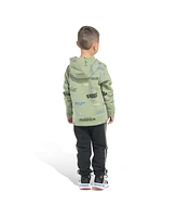 adidas Little and Toddler Boys Printed Fleece Pullover Hooded Jogger, 2-Piece Set