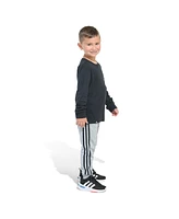 adidas Little and Toddler Boys Long Sleeve Cotton Tee Fleece Jogger, 2-Piece Set