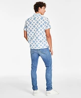 Sun + Stone Men's Leblanc Regular-Fit Geo-Print Button-Down Camp Shirt, Created for Macy's