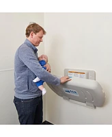 ECR4Kids Toddler Horizontal Wall-Mounted Changing Station with Slim Back, White Granite