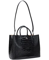 Lauren Ralph Lauren Marcy Large Embossed Leather Satchel