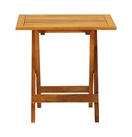 vidaXL Bistro Table 18.1"x18.1"x18.5" Solid Acacia Wood