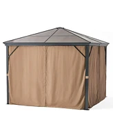 Slickblue Aluminum 10x10 Ft Gazebo Durable Outdoor Canopy for Patio and Garden Shelter