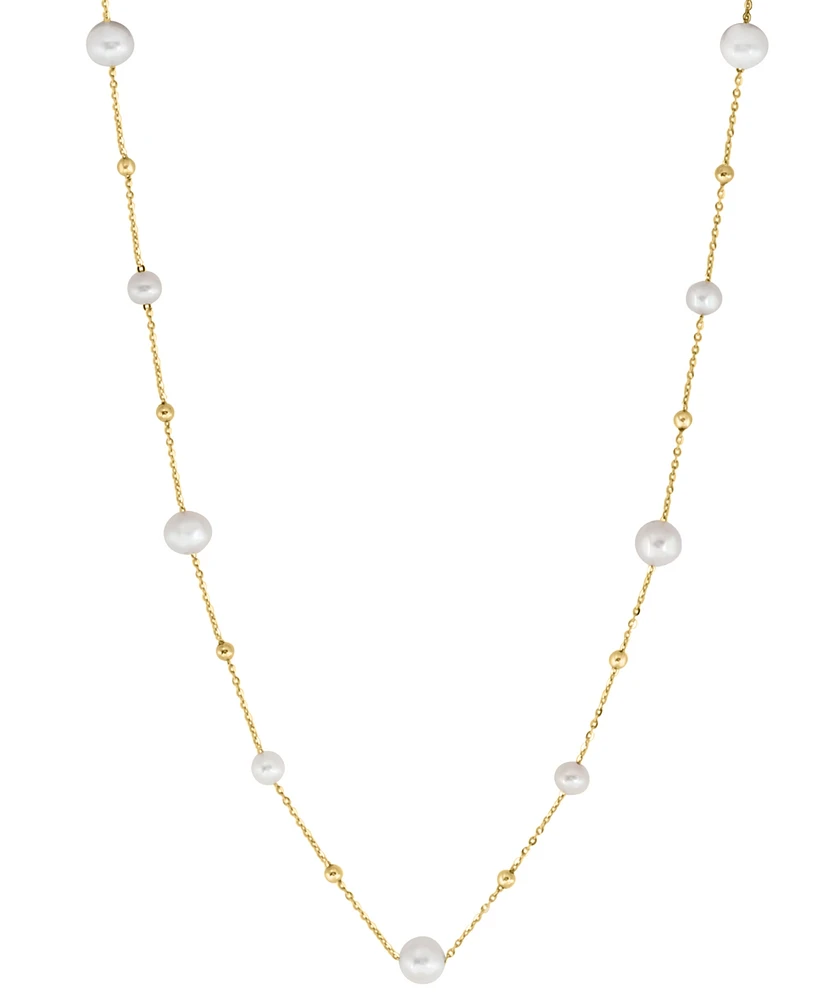 Effy Cultured Freshwater Pearl (5-7mm) 18" Collar Necklace in 14k Gold