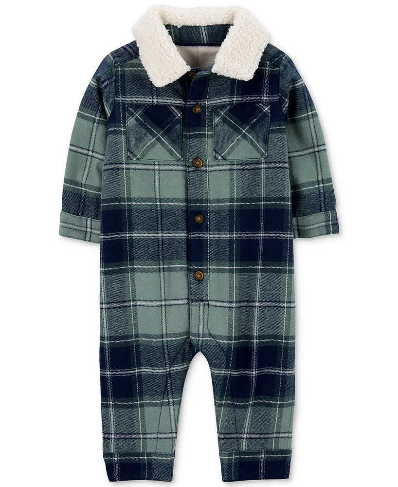 Carter's Baby Boys Plaid Flannel Jumpsuit