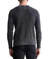 Buffalo David Bitton Men's Washy Cotton Textured Knit Crewneck Sweater