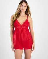 I.n.c. International Concepts Women's Chiffon Lace Babydoll & Thong Underwear Set, Exclusively at Macy's