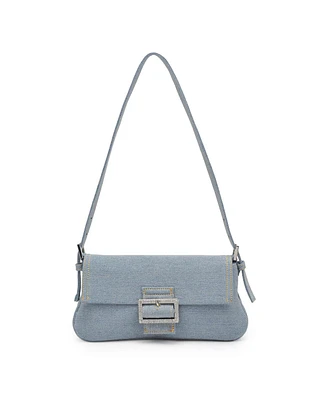 Moda Luxe Fay Denim Baguette Bag