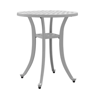 vidaXL Patio Table White 18.9"x20.9" Cast Aluminum