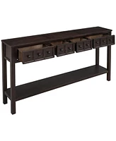 Slickblue Rustic Entryway Console Table, 60" Long Sofa Table with two Different Drawers and Bottom Shelf for Storage