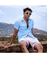 Men's Sky Blue Creased Shirt