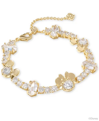 Kendra Scott 14k Gold-Plated Cubic Zirconia Mickey & Minnie Mouse Adjustable Tennis Bracelet