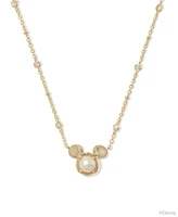 Kendra Scott 14k Gold-Plated Cubic Zirconia & Cultured Freshwater Pearl Minnie Mouse 14" Adjustable Pendant Necklace