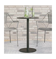 vidaXL Patio Table Round Black 19.7"x28.3" Steel