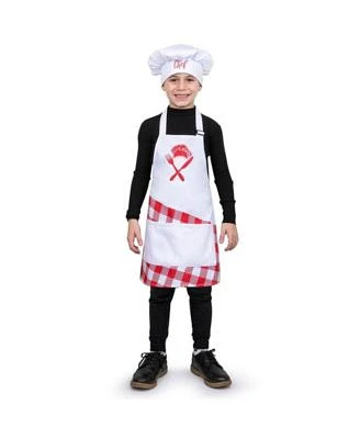 Dress Up America Chef Apron Hat Costume Set Kids Boys Girls