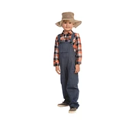 Dress Up America Farmer Shirt & Overalls Costume Set