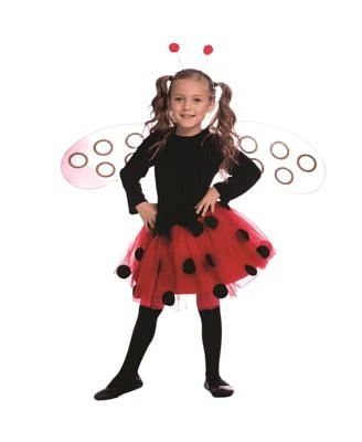 Dress Up America Ladybug Dress Wings Headband Costume Set Kids Girls