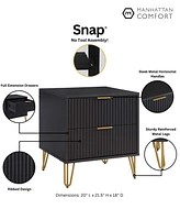Manhattan Comfort 1-Piece Dumbo Medium-Density Fiberboard 2-Drawer Modern Nightstand