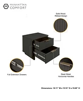 Manhattan Comfort 2-Piece Granville Solid Pine Wood 3-Drawer Standard Dresser and 2-Drawer Nightstand Set