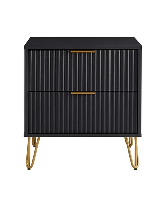 Manhattan Comfort 1-Piece Dumbo Medium-Density Fiberboard 2-Drawer Modern Nightstand