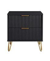 Manhattan Comfort 1-Piece Dumbo Medium-Density Fiberboard 2-Drawer Modern Nightstand
