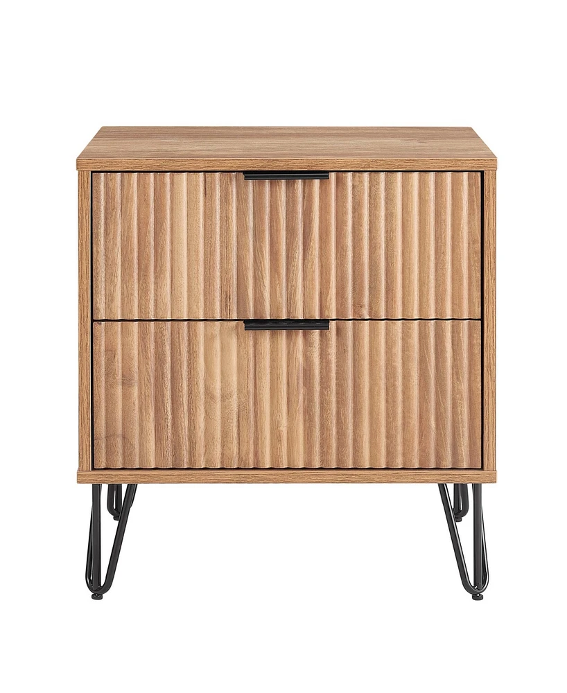 Manhattan Comfort 1-Piece Dumbo Medium-Density Fiberboard 2-Drawer Modern Nightstand