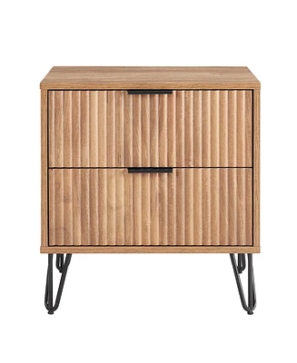 Manhattan Comfort 1-Piece Dumbo Medium-Density Fiberboard 2-Drawer Modern Nightstand